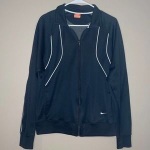 Nike Women's Activewear Striped Full Zip Track Jacket Black Medium‎